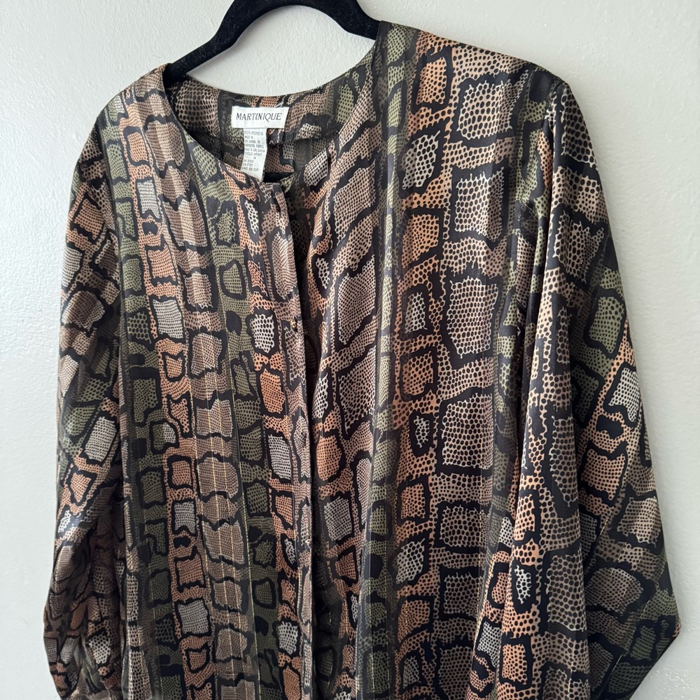 Vintage Retro Snakeskin Sheen print Martinique size 12